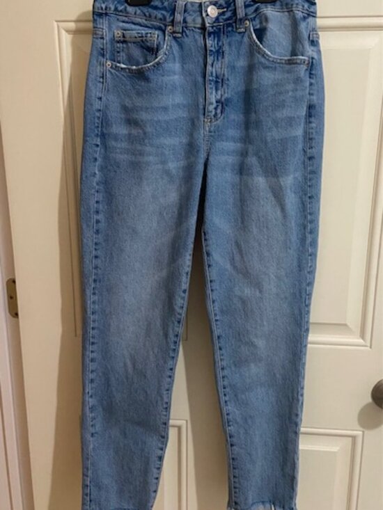Garage Denim - Garage Womens Jeans Distressed Blue Denim High Rise Straight Ankle F499 Size 07